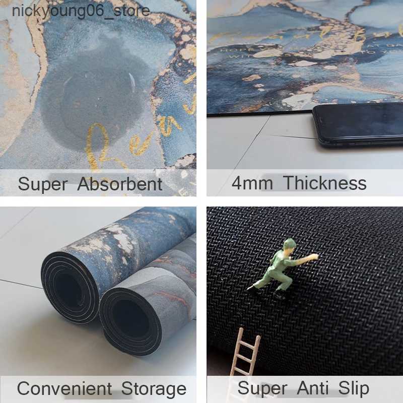 Non-Slip Bath Mats Bathroom Non-slip Absorbent Floor Mat Home Shower Room Bathtub Rug Quick Drying Entrance Door Diatomite Rubber Soft Bath Mat L24091