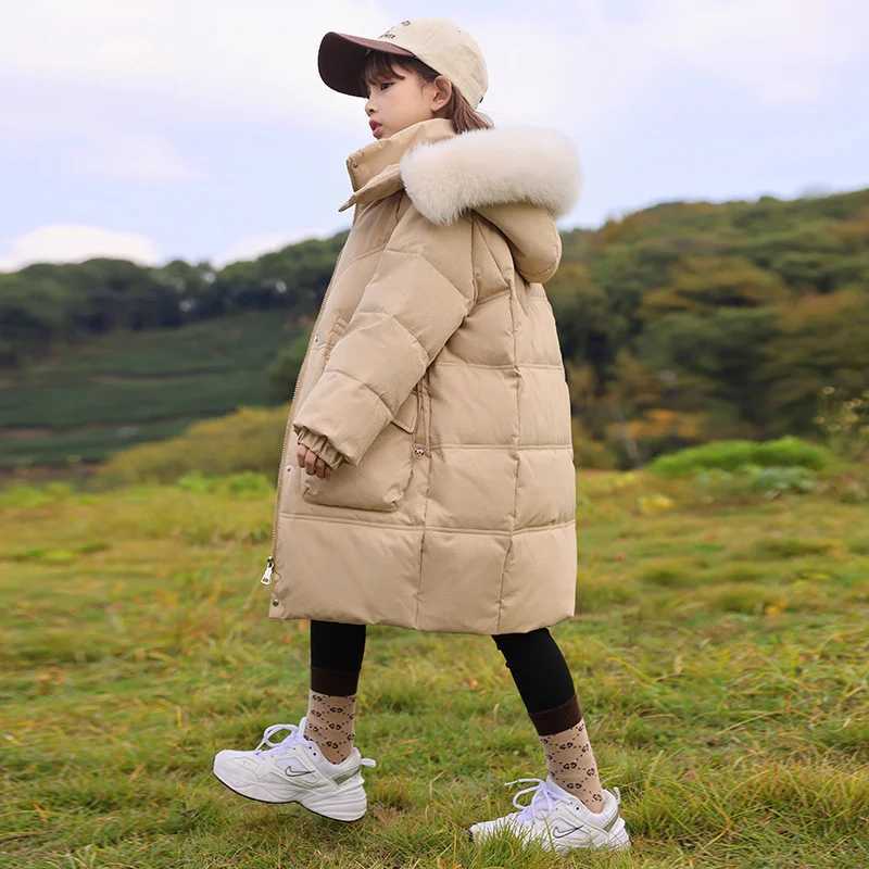 Down Coat 2024 Winter Warm Jacket Preschool Girls Clothing Girls Clothing Thickened Parka Hoodie Coat Childrens Snow Jacket H241010