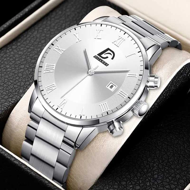 2023 Fashion Mens Gold Stainless Steel Watches Luxury Minimalist Quartz Wrist Watch Men Business Casual Watch relogio masculinoX241010