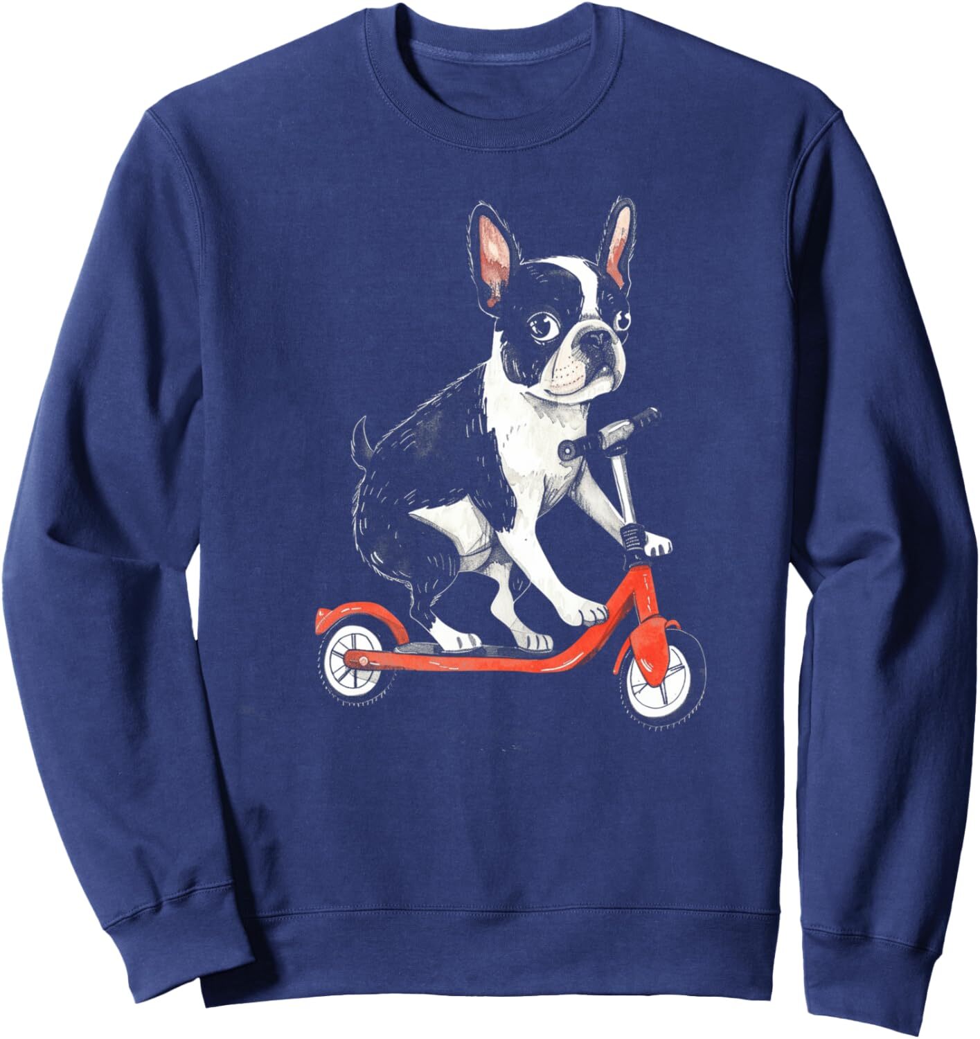 Long Sleeve Shirts for Men sweatshirt French Bulldog Scooter Cute Animal Lover Artwork Sweatshirt Streetwear Casual tops clothes