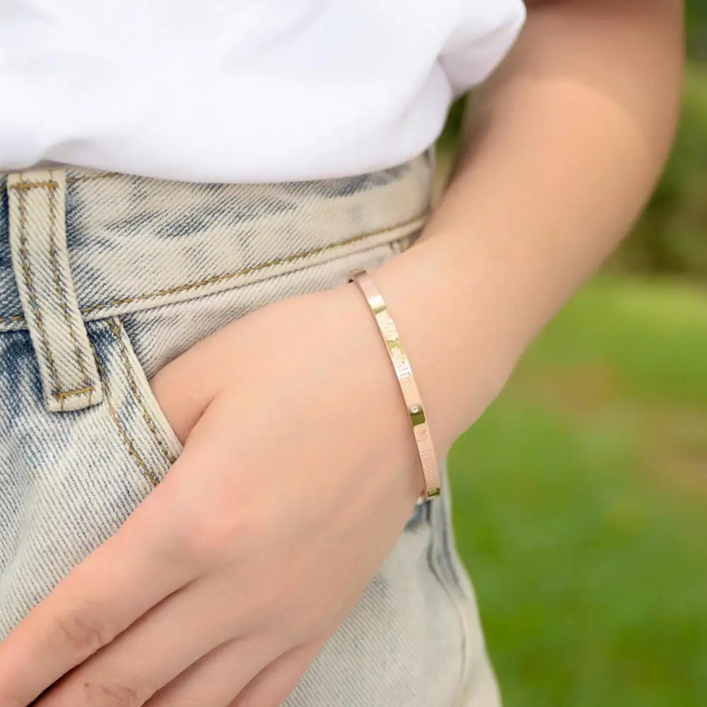 SDA Korean Style Womens Bracelet Accessories Rose Gold Plated Adjustable Size 240929