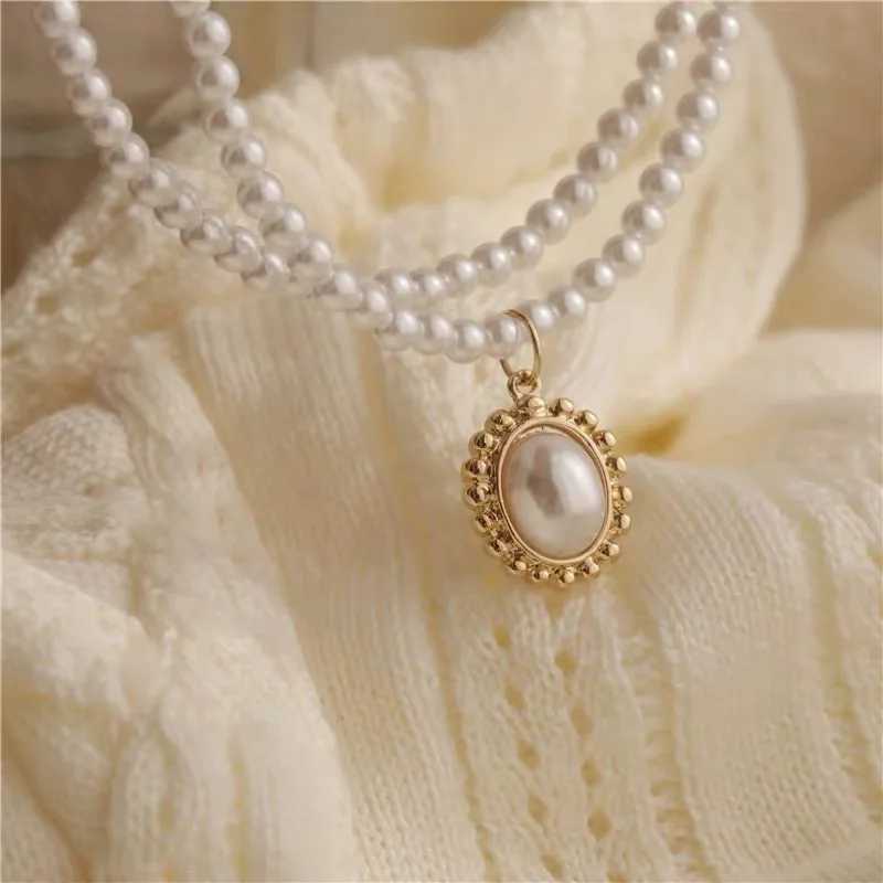 Elegant Big White Imitation Pearl Beads Choker Clavicle Chain Necklace For Women Wedding Jewelry Collar 2022 NewX241009