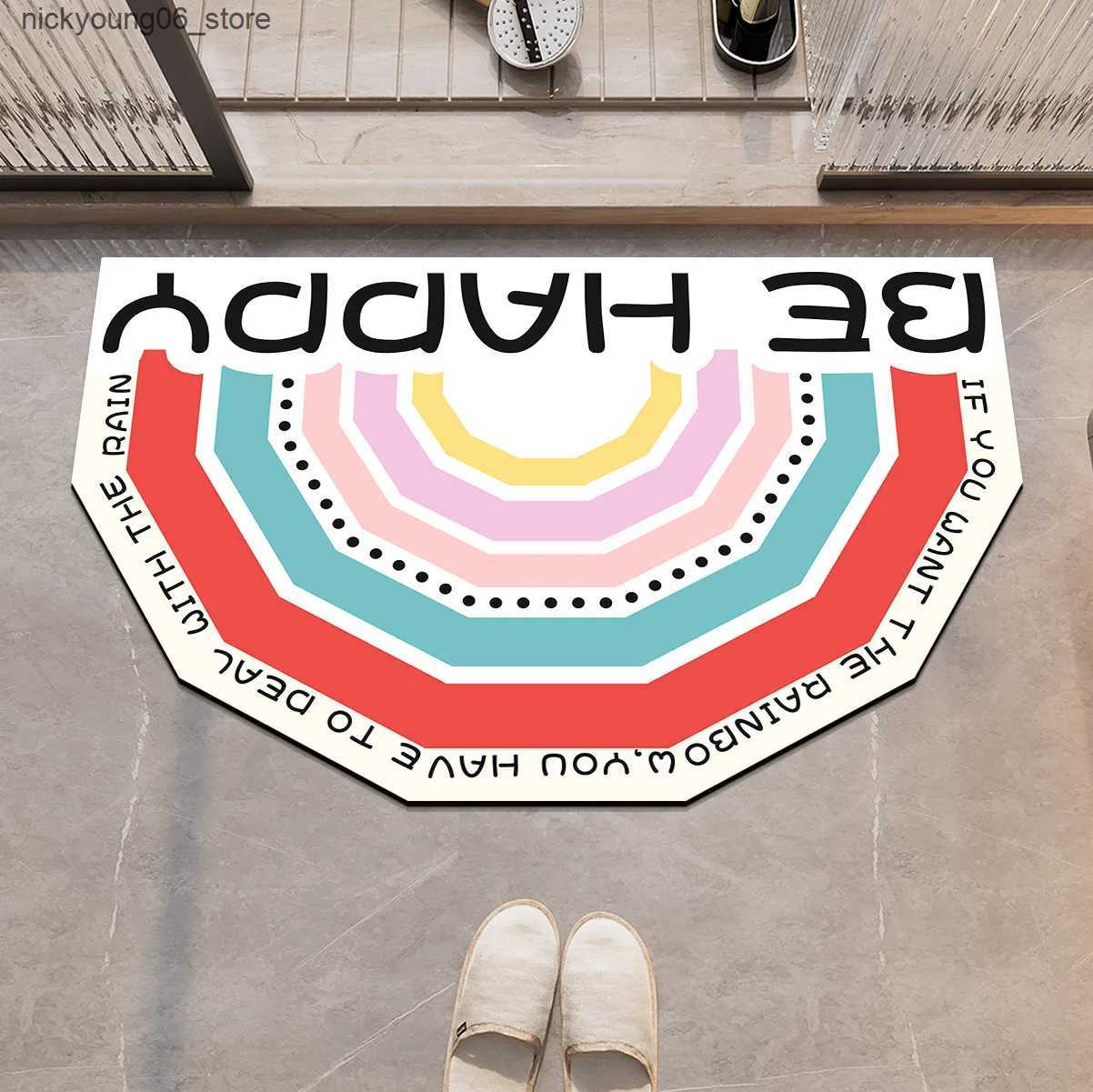 Non-Slip Bath Mats Rainbow Bathroom Carpet Foot Mats Anti Slip Shower Bath Mat Super Absorbent Quick Dry Floor Mat Toilet Rug Doormat Washable L240910