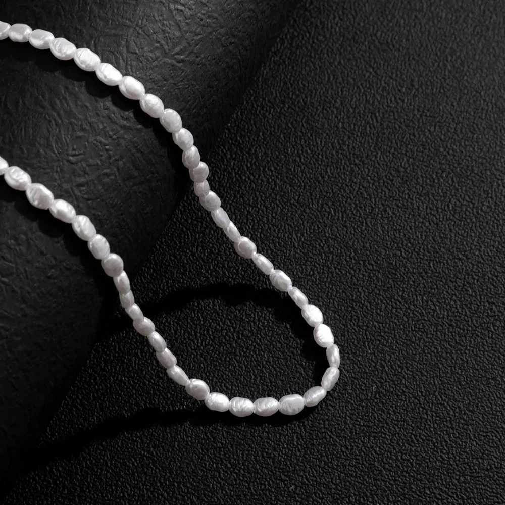 Simple Imitation Pearl Necklace for Women Man Teens Fashion Punk Hip Hop Choker Trendy Hip-hop Punk Fashion Jewelry AccessoriesX241009