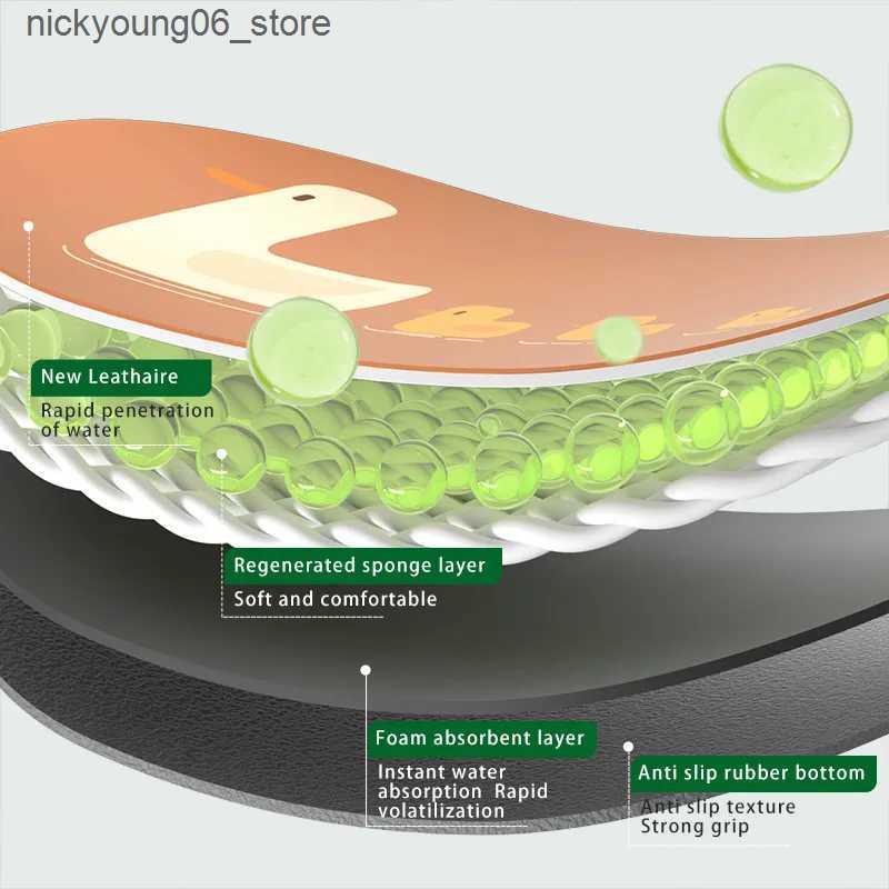 Non-Slip Bath Mats Cute Duck Diatomaceous Earth Mat For The Bathroom Floor Mats Foot Room Rugs Toilet Shower Carpet Entrance Doormat Pad Washable L240