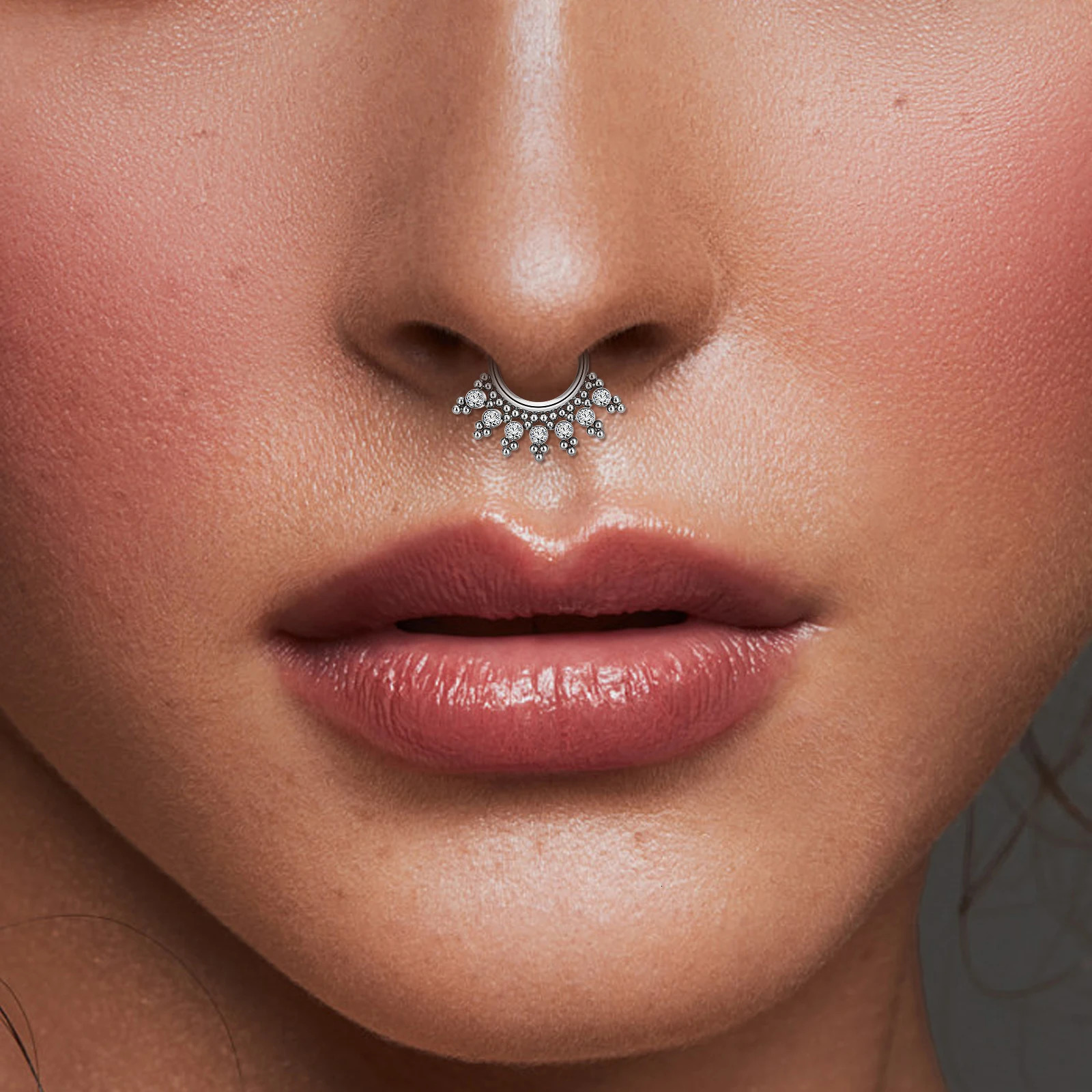 G23 Piercing Double layer Septum Ring Hoop CZ 16G Clicker Segment Helix Cartilage Tragus Earring Body Jewelry for Women 241007