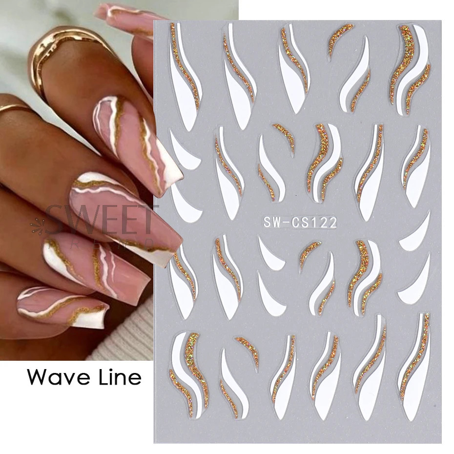 Reflective Gold Christmas Nail Art Stickers Sparkling Bell Lights Snowflake 2024 Year Handmade Winter Foil 241008