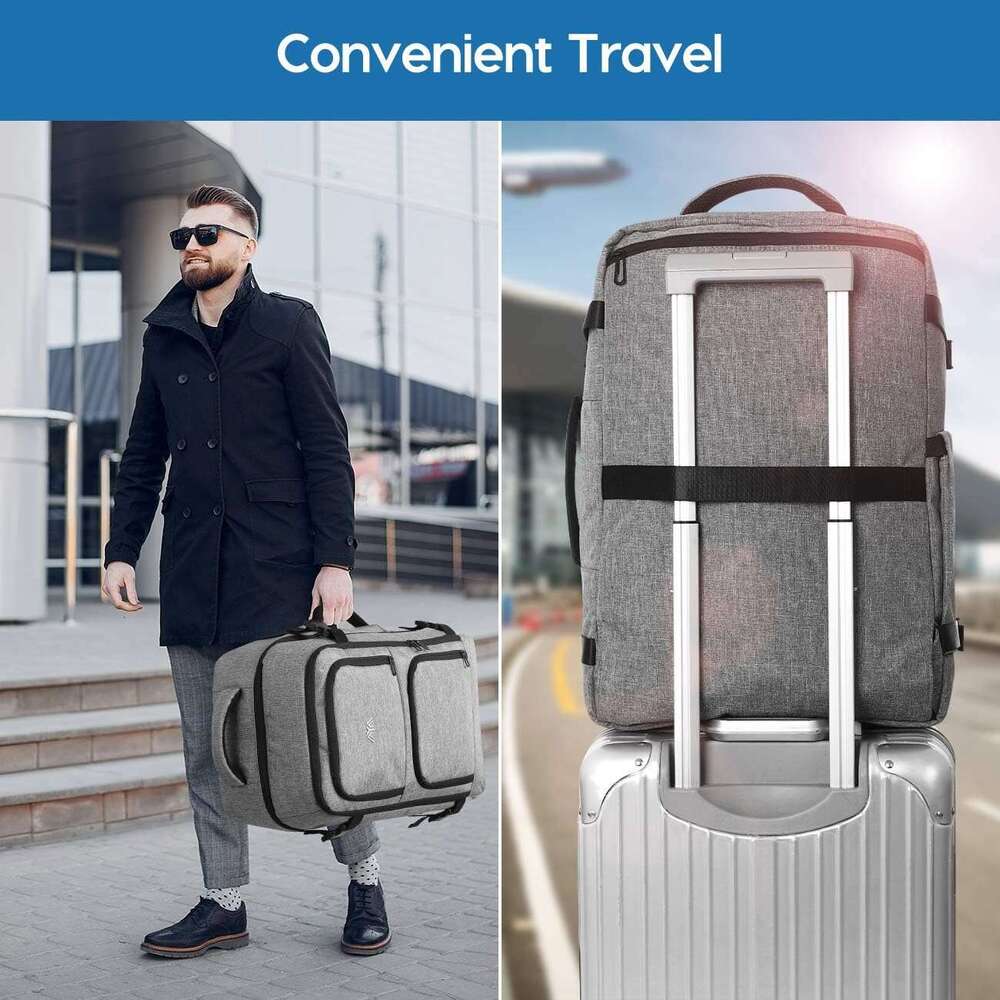 Men's Travel 40L Carry On Backpack, Lage Anti-Theft Business Large Weekend Suitcase Backpack for 17 Inch Laptop with Handle and Shoulder Strap