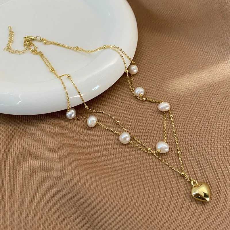 Fashion Unique Design Elegant and Exquisite Double-layer Pearl Love Pendant Necklace Women Jewelry Wedding Party Premium GiftX241009