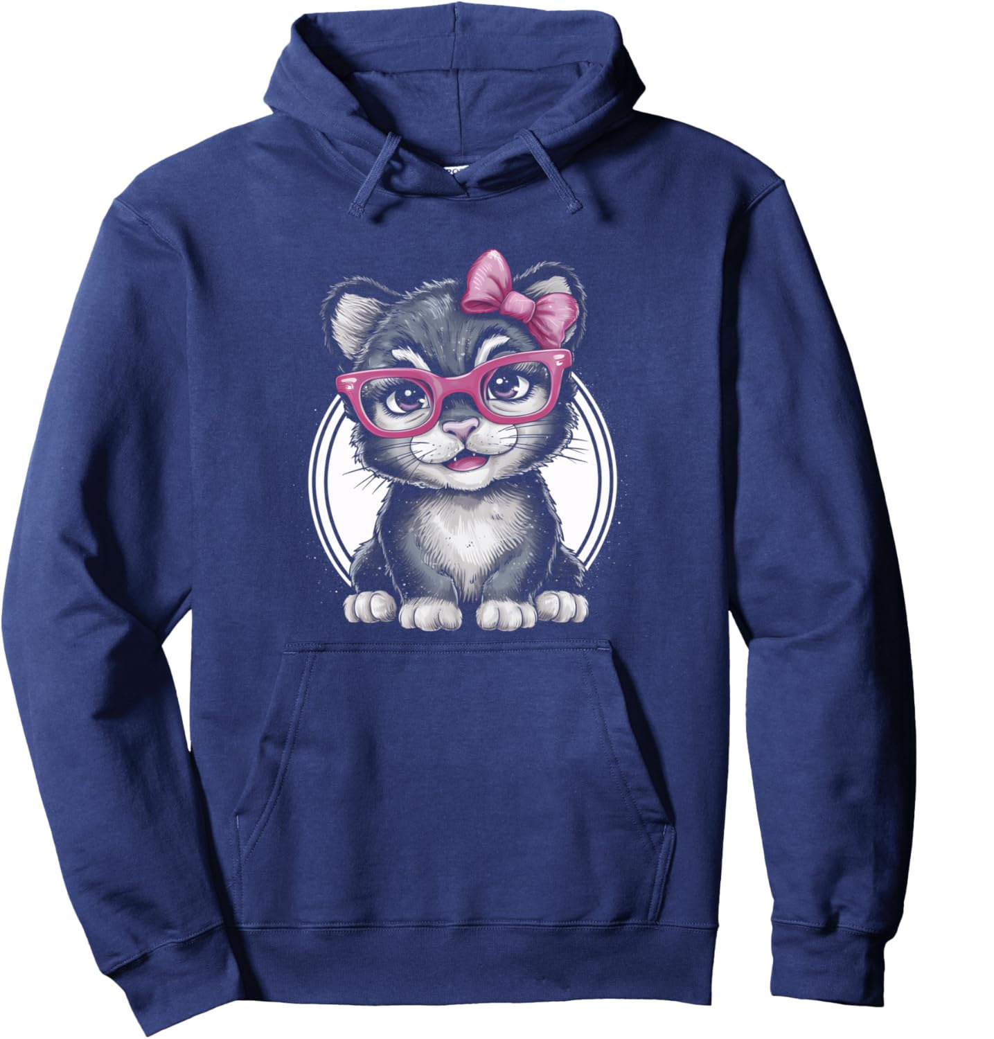 Hoodie for Mens Womens Kitten Glasses Cute Cat Kitten Owner Gifts Holiday Tee Pullover Hoodie Graphic Hoodies sweatshirt Pullover Long Sleeve