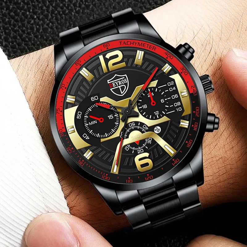 Fashion Mens Stainless Steel Watches Luxury Men Sport Quartz Wrist Watch Male Business Casual Leather Watch relogio masculinoX241010