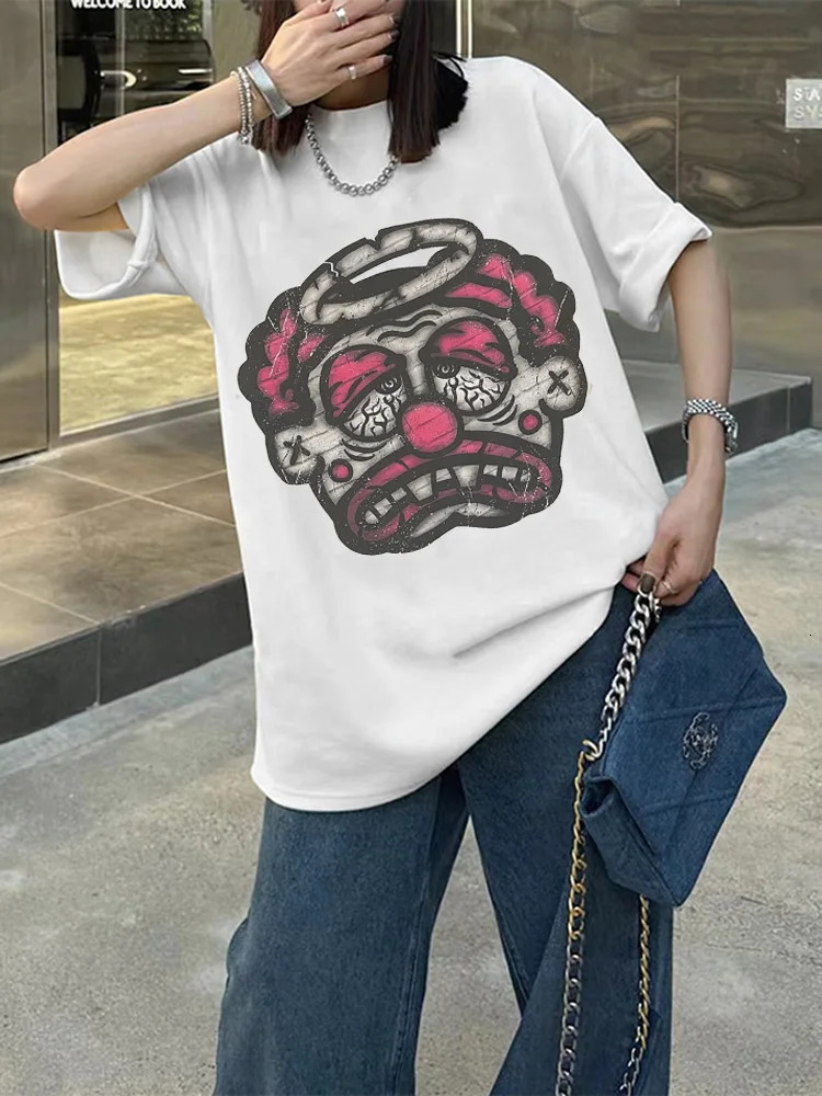 2000s T-shirt Oversized cartoon Anime avatar Graphic print Y2k Streetwear Hip Hop Vintage Short Sleeve couple tees tops 241010