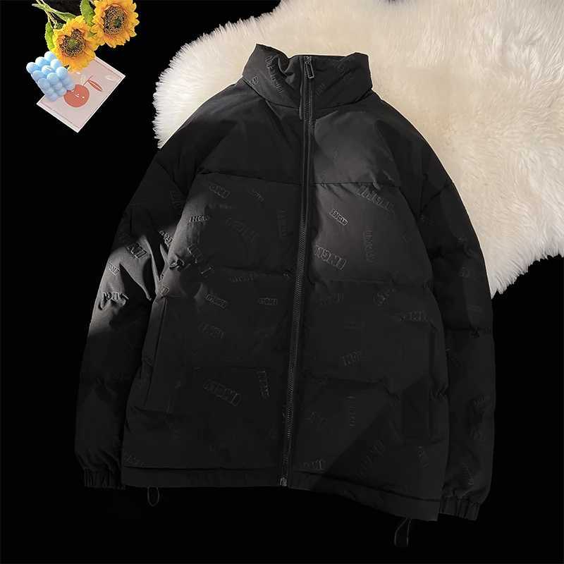 Men's Down Parkas Strtwear Trend Warm Bubble Coat Mens Winter Outdoor Coat Contrast Zippered Jacket Casual Warm Puffer Jacket for Men Y241009AFW9