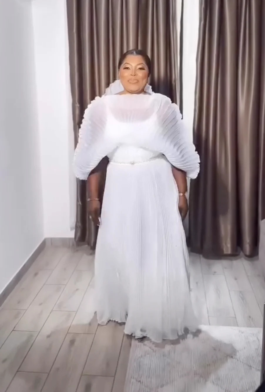 Miyake Folds 2024 Fall Womens Handpleated Loose Dress Plussize Evening 241009