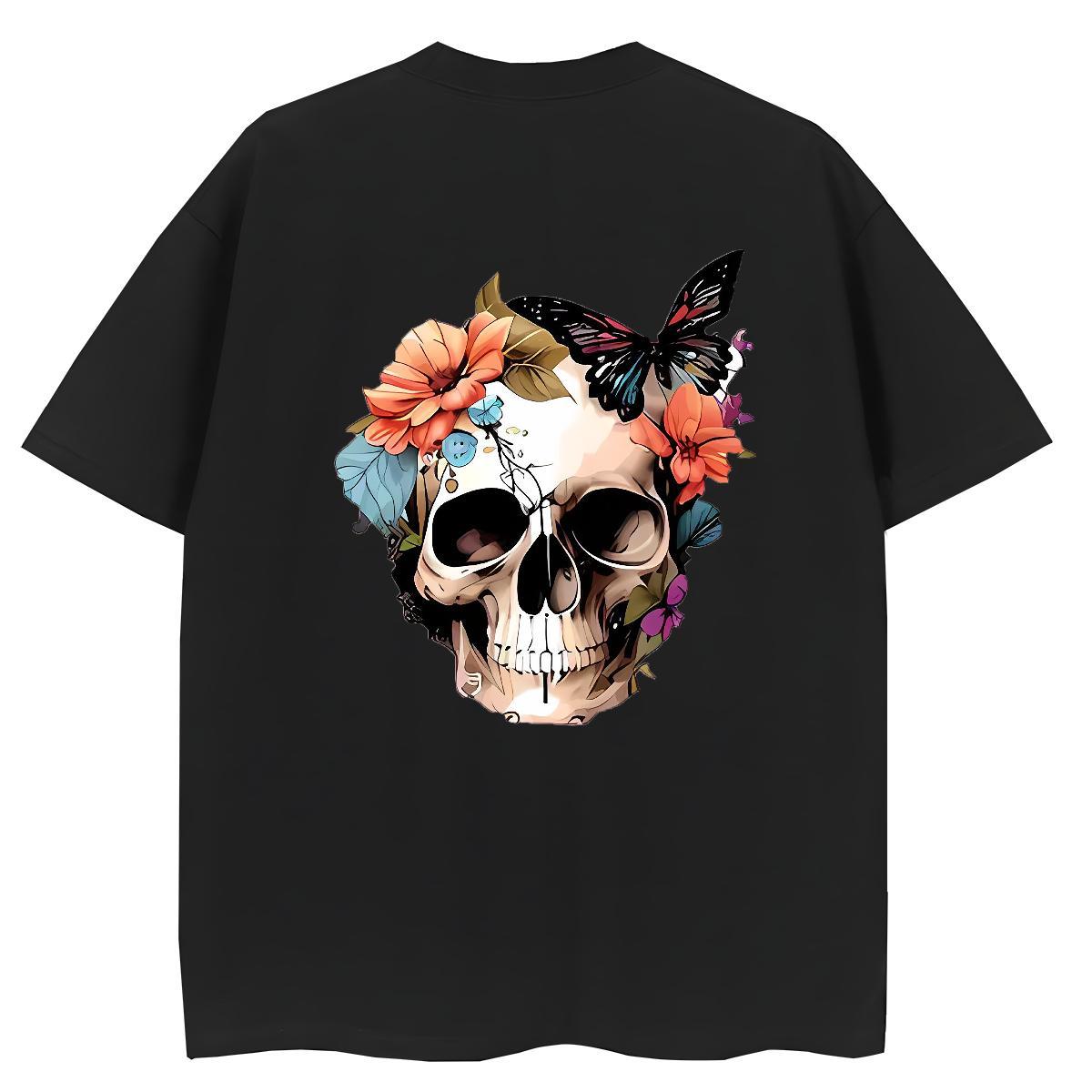 Classic T Shirts Women 100% Cotton 230g Crew Neck Street Casual flower Unisex Tshirts Female Anime Print Tees