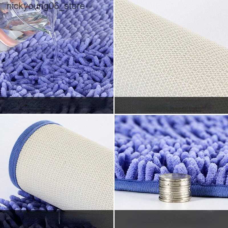 Non-Slip Bath Mats NEW Chenille Floor Mat Absorption Bath Mats Non Slip Bathroom Carpets Memory Foam Bath Rug Rectangle Toilet Floor Mat Wholesale L24