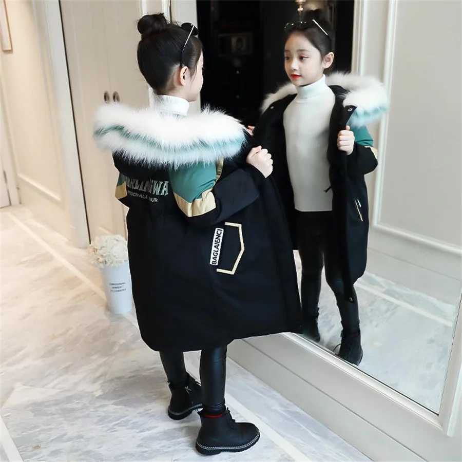 Down Coat Girls winter jacket new fashion autumn winter jacket hooded jacket childrens snow jacket cotton jacket outerwear outerwear H241010