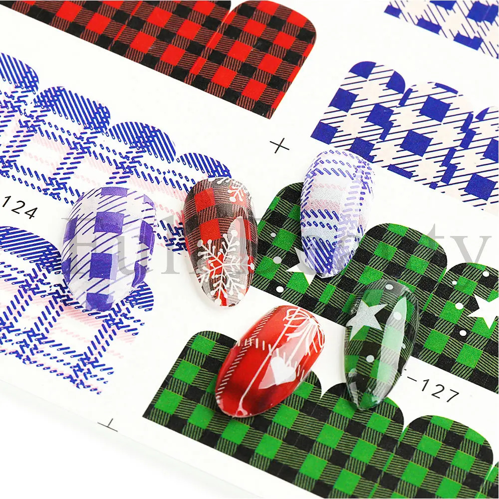 12 Christmas nail art stickers wool plain weave snowflake winter theme water decoration stickers handmade decoration GLJ21-132 241008