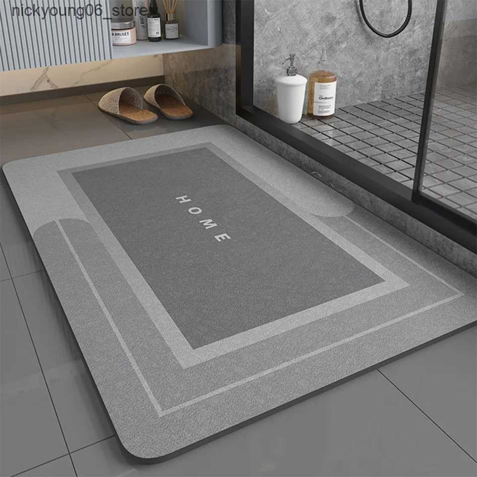 Non-Slip Bath Mats Anti-slip Super absorbent bathroom mat Modern simple diatom mud floor mat bathroom dirt-resistant mat For Kitchen Toilet L240910