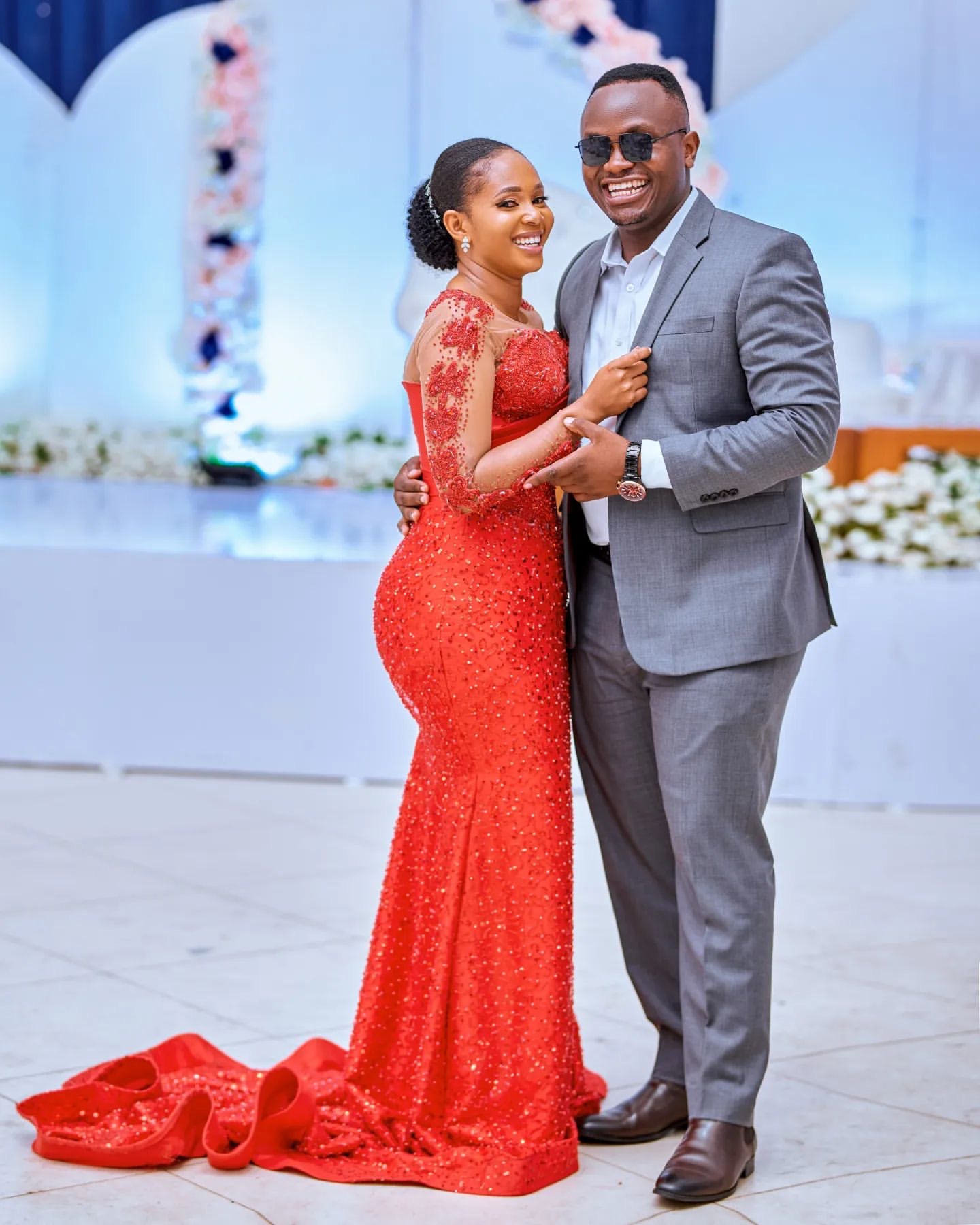 Aso Ebi 2024 Red Mermaid Prom Dresses Sequined Lace Beaded Full Sleeves Evening Formal Party Second Reception Birthday Gowns Dress For Special Occasio
