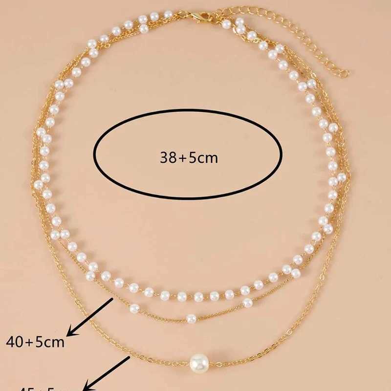 YWZIXLN Trend Elegant Jewelry Wedding Multilayer Pearl Necklace For Women Fashion White Imitation Pearl Choker Necklace N0323X241009