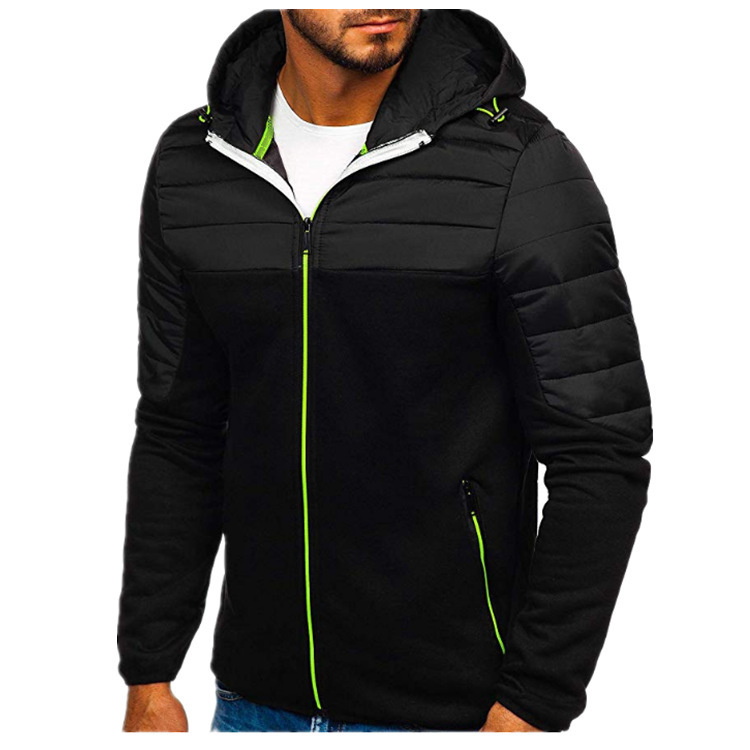 Men'S Sweatshirt Zip Up Men'S Winter Leisure Sports No Liner Quilted Zipper Hooded Transition Jacket Hoodie Moletons Masculinos M-4XL