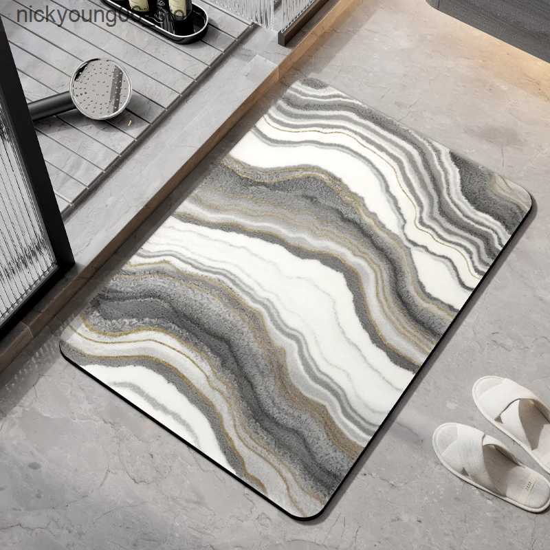 Non-Slip Bath Mats Luxury Nordic Diatomite Bathroom Foot Mat Absorbent Bath Mats Non-slip Quick Dry Shower Rug Toilet Carpet Doormat Washable L240910