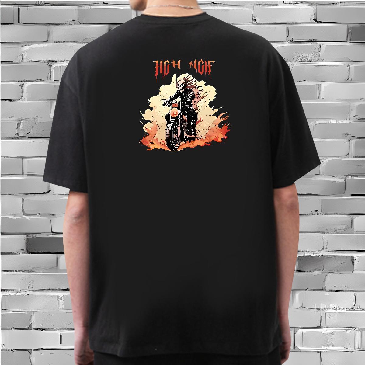 Classic Mens T Shirts 230g Pure Cotton skull Casual Daily Wear White Plus Size Breathable Crew Neck Men Clothes T-Shirt 2024 New Tops Shirt