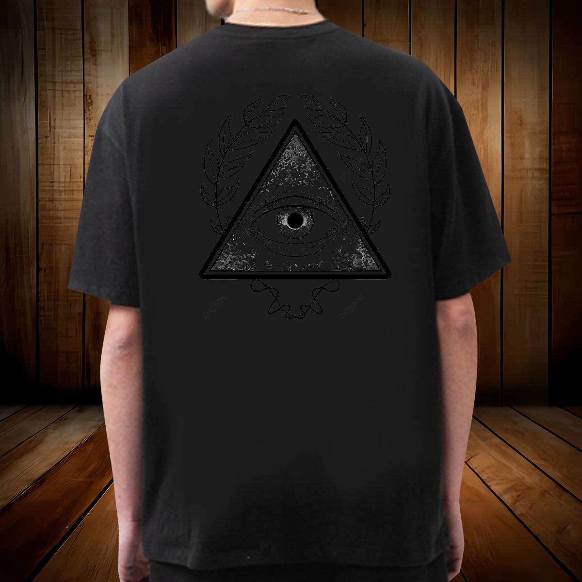 Cool Design T-Shirts for Men 230g Pure Cotton eye of the devil Anime Printing Street Custom Cartoon Breathable Crew Neck Men Clothes T-Shirt DIY Polos