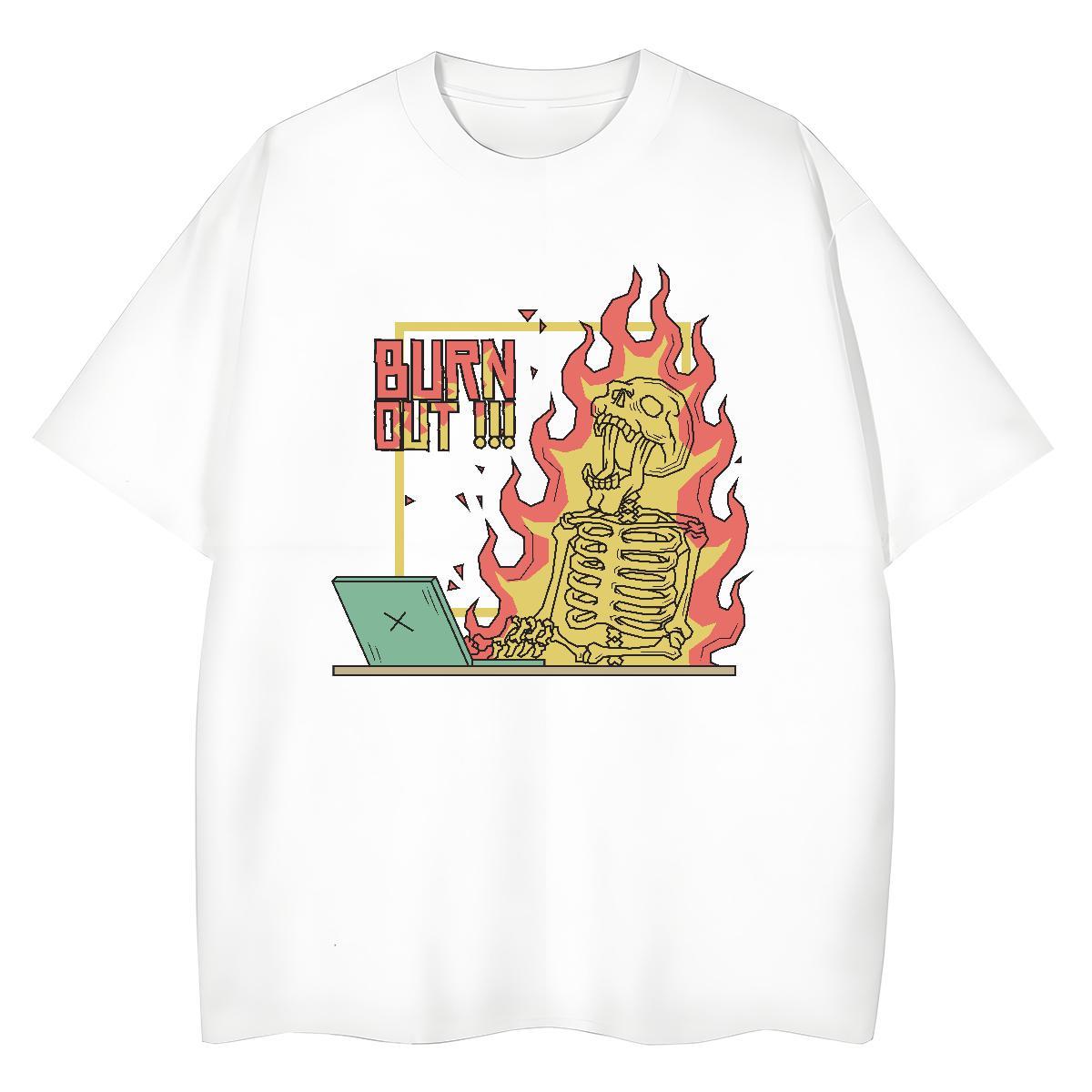 Classic T shirt 230g Cotton skull Sports Casual Anime Breathable Short Sleeve Couples T Shirts Custom Clothings