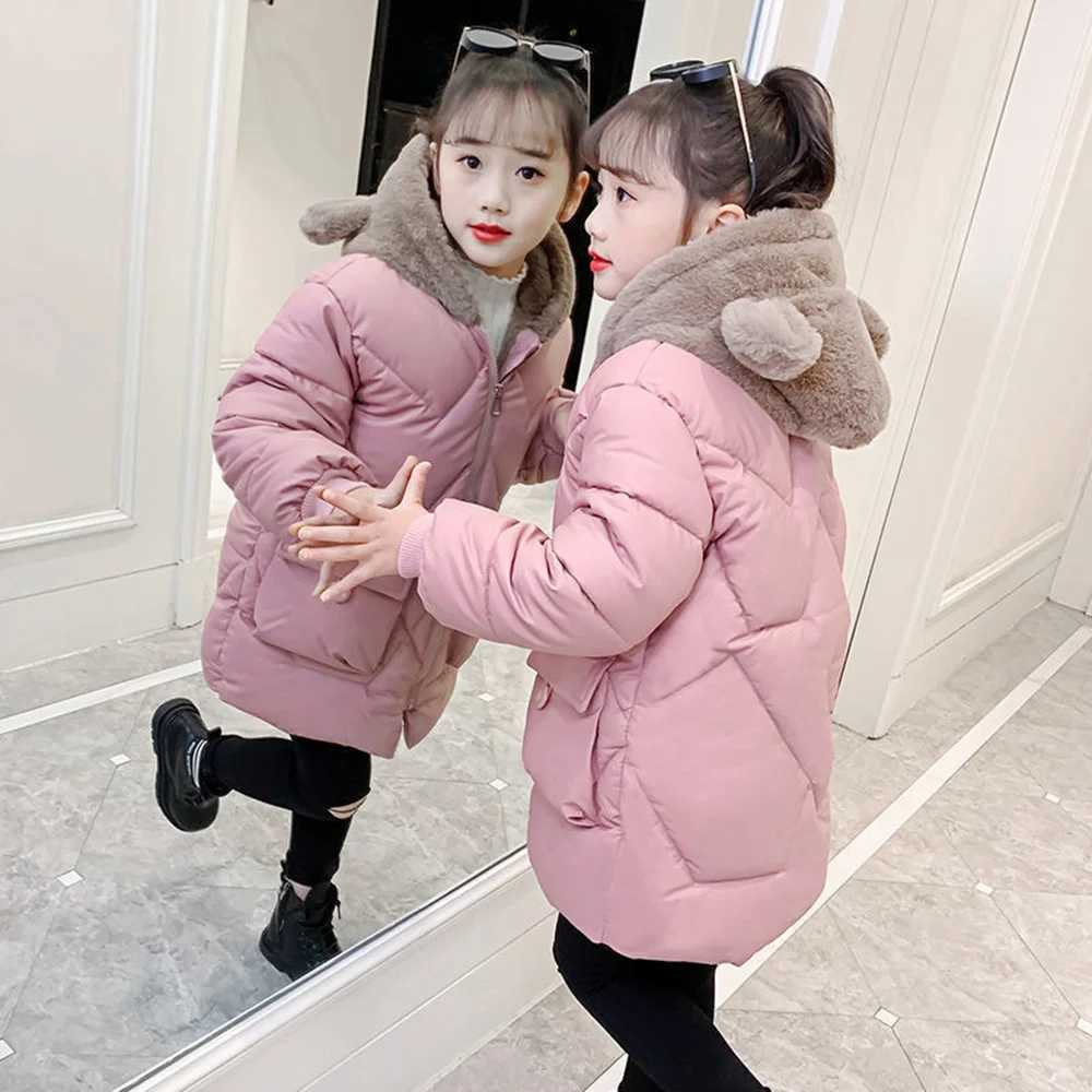 Down Coat -30 degrees Children Winter Down Cotton Jacket Plus velvet Girl Clothing s Clothes Thick Parka Hooded Coat Snowsuit Outerwear H241010