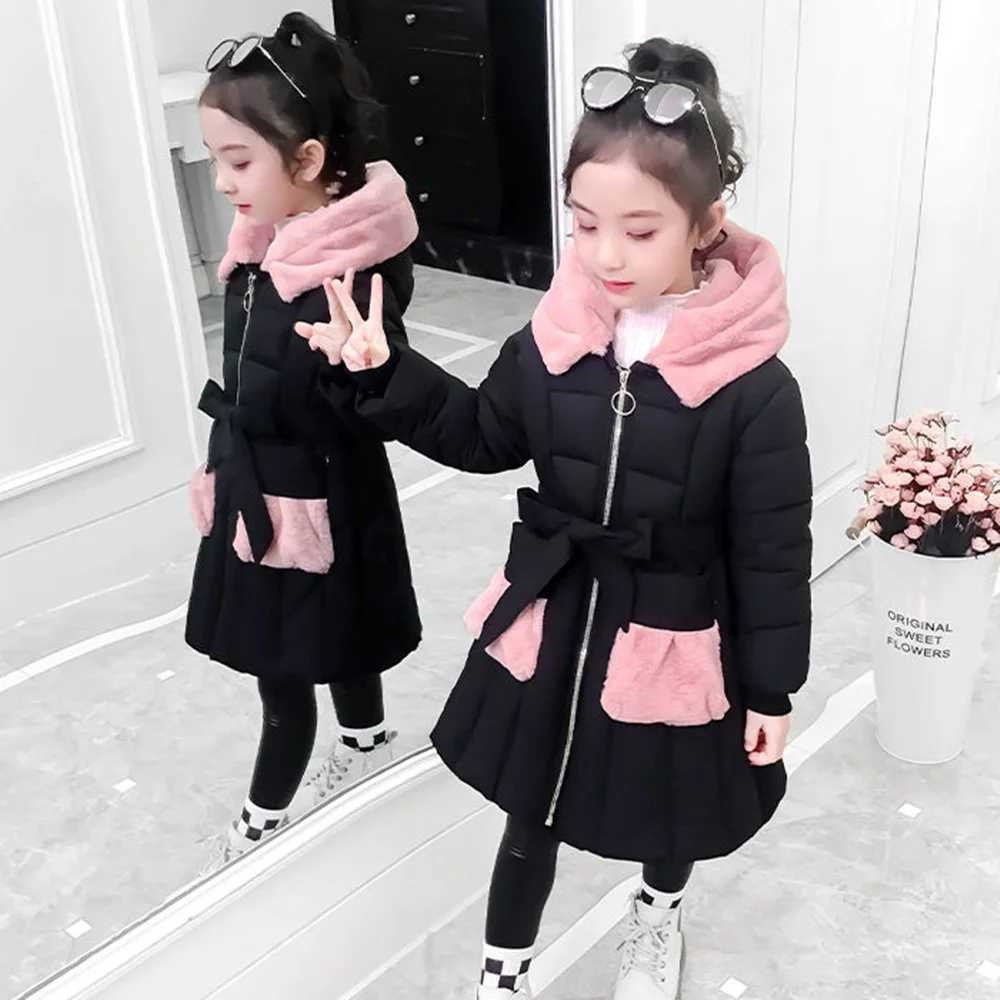 Down Coat New Children Winter Jacket toddler Coat for Girl Hooded overcoat s Down cotton Clothes snowsuit Outerwear Teen parka clothing H241010