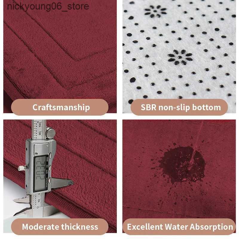 Non-Slip Bath Mats Bathroom Foot mat Memory Foam Pad Cobblestone Emed Bathroom Bath Mat Non-slip Carpets Rapid Water Absorption Shower Room Mat L24091