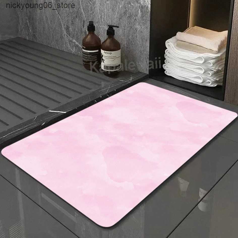 Non-Slip Bath Mats Color Non-Slip Bathroom Mat Diatomite Floor Mats Super Absorbent House Entrance Mat Kitchen Bath Diatomite Mat with Rubber Rug L240