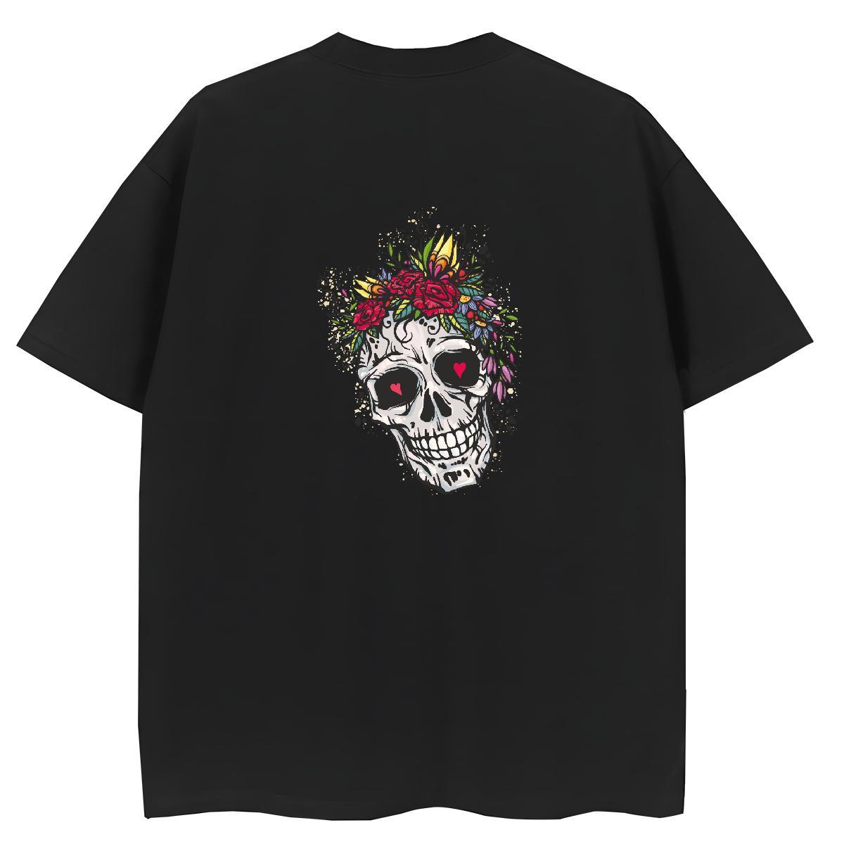 Classic Womens T Shirts 230g 100% Cotton Breathable Short Sleeve Summer Casual skull Women Tshirts Free Shipping Cartoon Printing L-4XL Wear