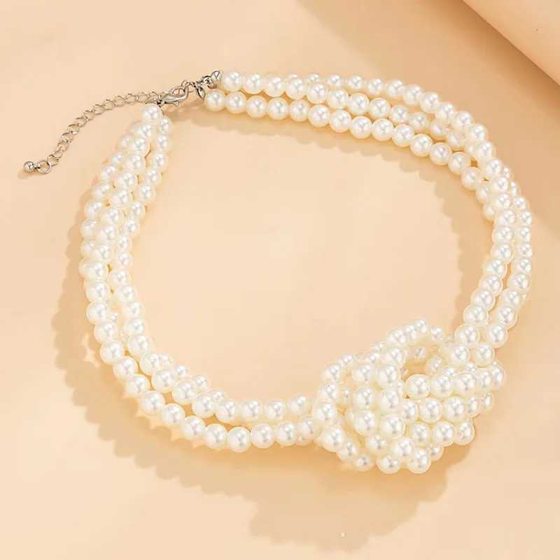 Necklace Choker Pearl Chain Women Girls White And Black Plating Fashion Jewelry Hot Sale Party Gift 2024 New Style HN24140X241009