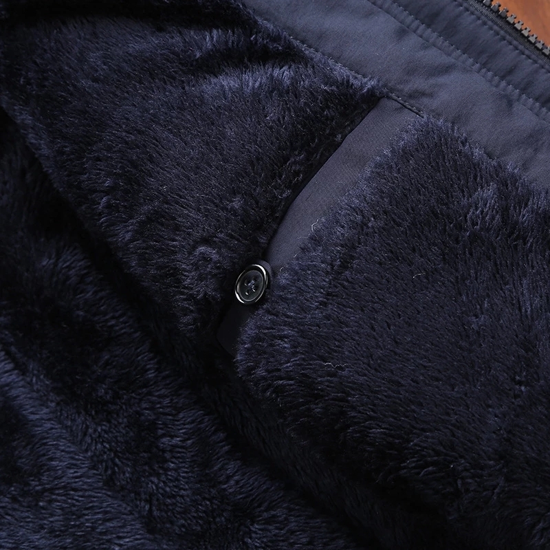 Big Size Multi-Pocket Men's Winter Jacket Fleece Ning Outdoor Parka Coat Hooded Windbreaker Military Thick Warm Outerwear