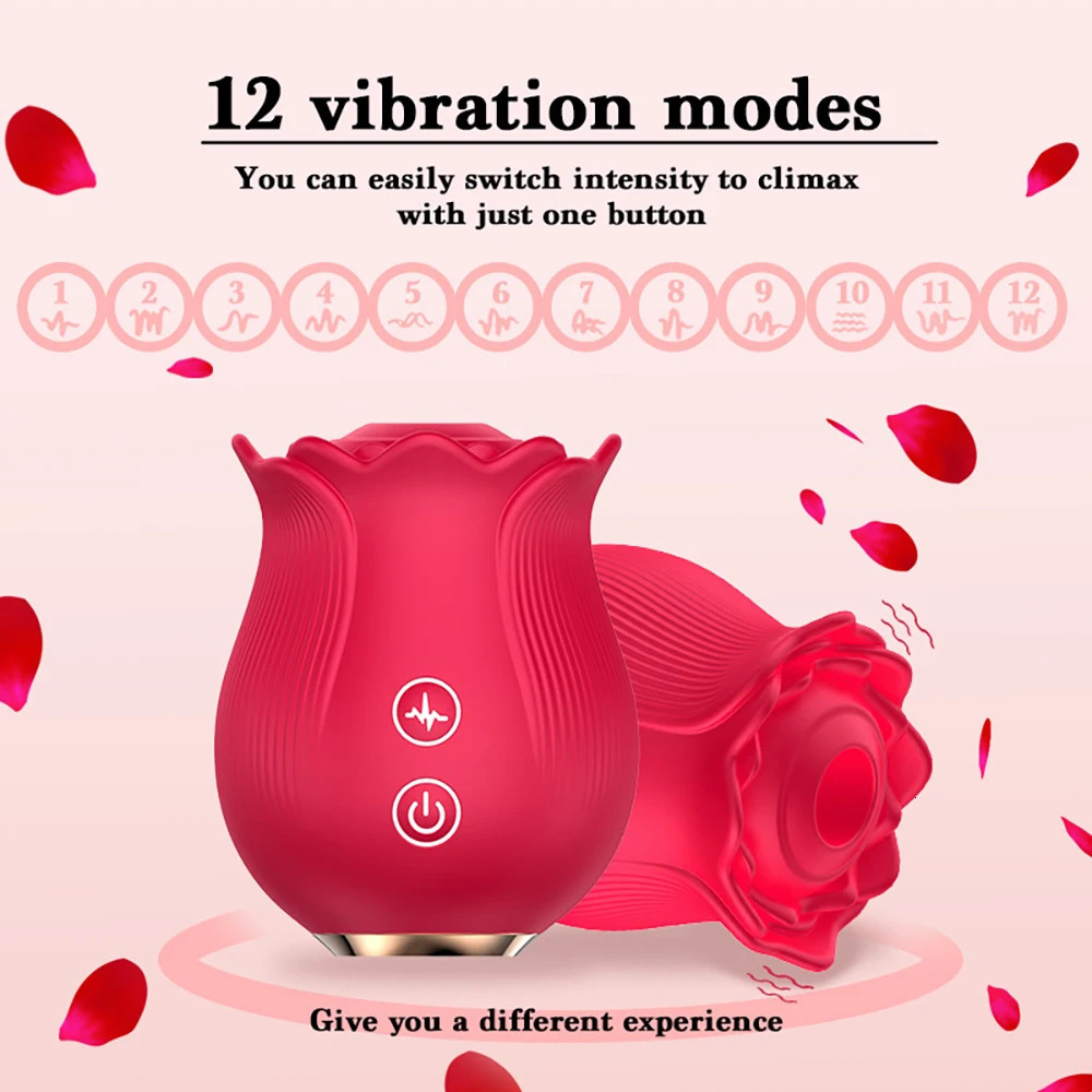 Rose Shape Vagina Sucking Vibrator Intimate Nipple Sucker Oral Licking Clitoris Stimulation Thrusting Powerful Sex Toy for Women 241010