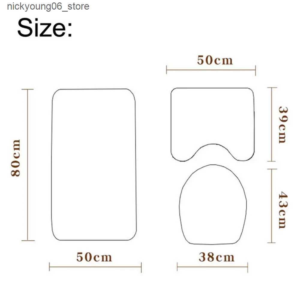 Non-Slip Bath Mats Set of 3 Bathroom Bath Mat Set Soft Non Slip 2PCS Cobblestone Mat Bathroom Rug Absorbent Shower Carpets Toilet Lid Cover Floor L240