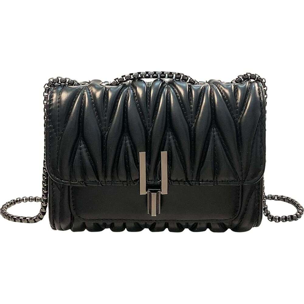 Crossbody Purse Hanbella Women Cute Quilted Leather Shoulder Bag with Gold Chain Strap for Teen Girls - Womens Clutch s