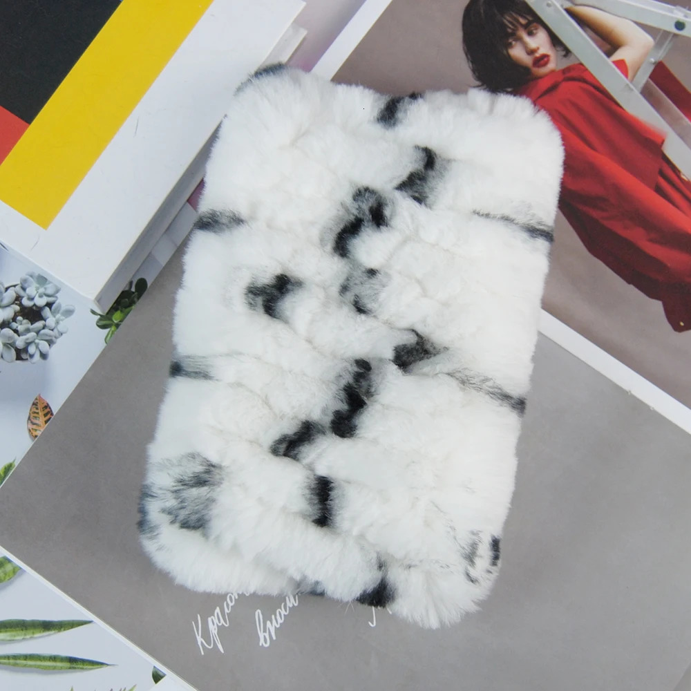 2024 Winter Girls Elastic Warm Soft Rex Rabbit Fur Scarves Women Real Fur Ring Scarf Knit Genuine Fur Neck Wraps Headbands 241009