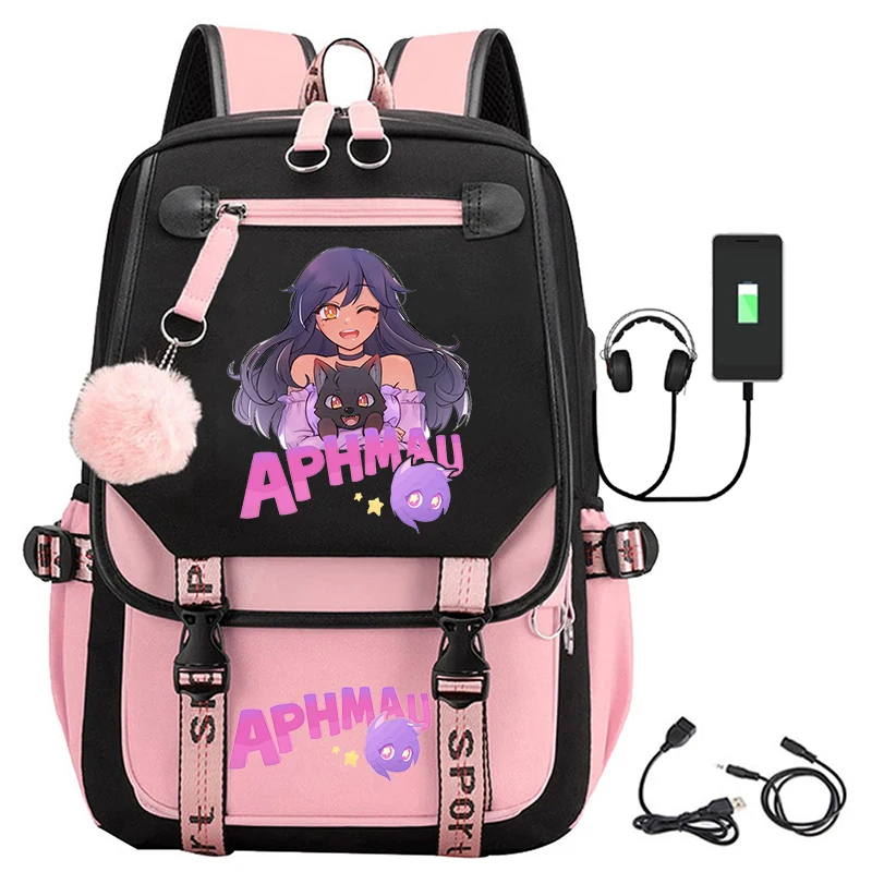 Aphmau Anime Backpack Cosplay Unisex Students School Cartoon Bookbag Laptop Travel Rucack Outdoor Bag
