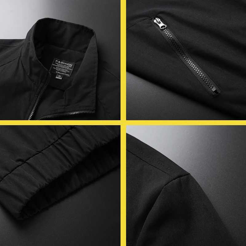 Yellow Zipper Jacket Coats Mens Windproof Jacket Spring Korean Hip Hop Mens Casual T-shirt Trendy Black College Jacket Boys Z241010