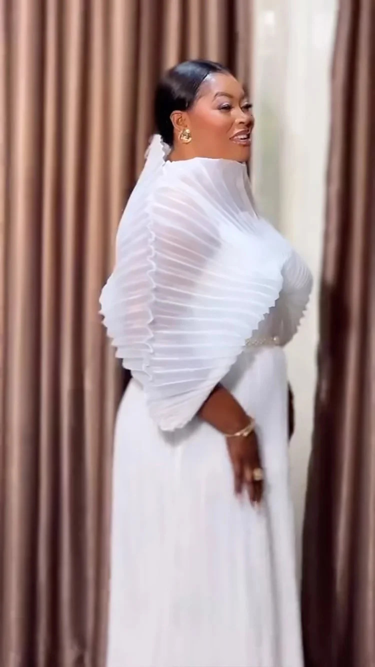 Miyake Folds 2024 Fall Womens Handpleated Loose Dress Plussize Evening 241009