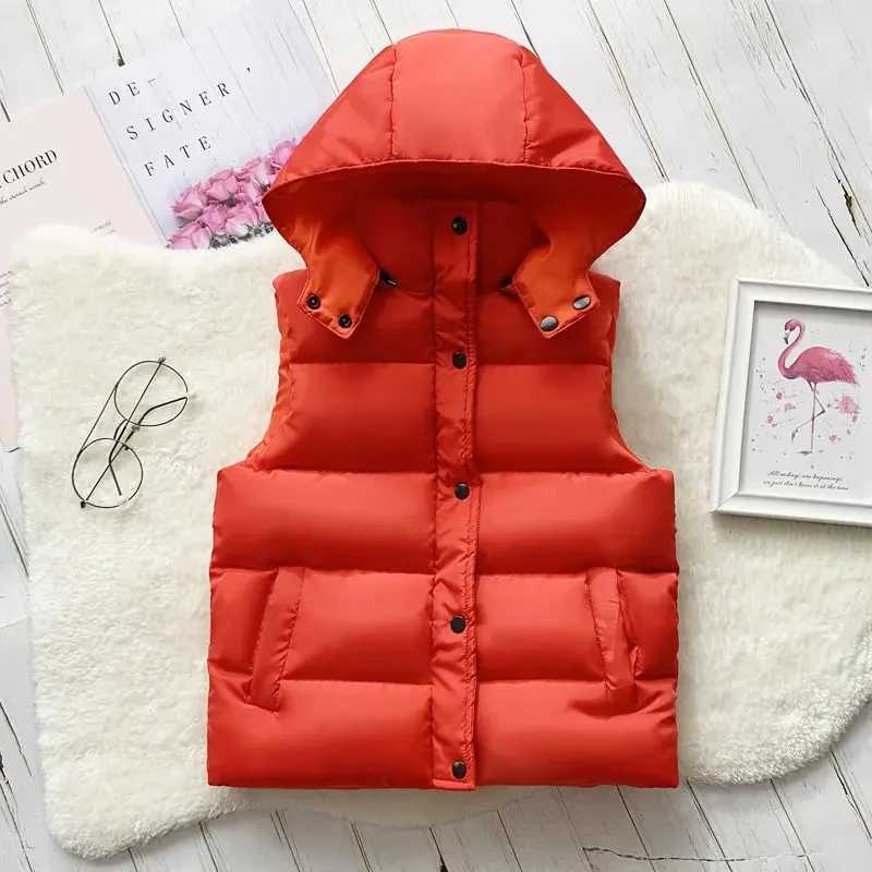 Down Coat 1-12Y warm sleeved childrens jacket thick hooded vest boys and girls waist jacket insulated vest H241010