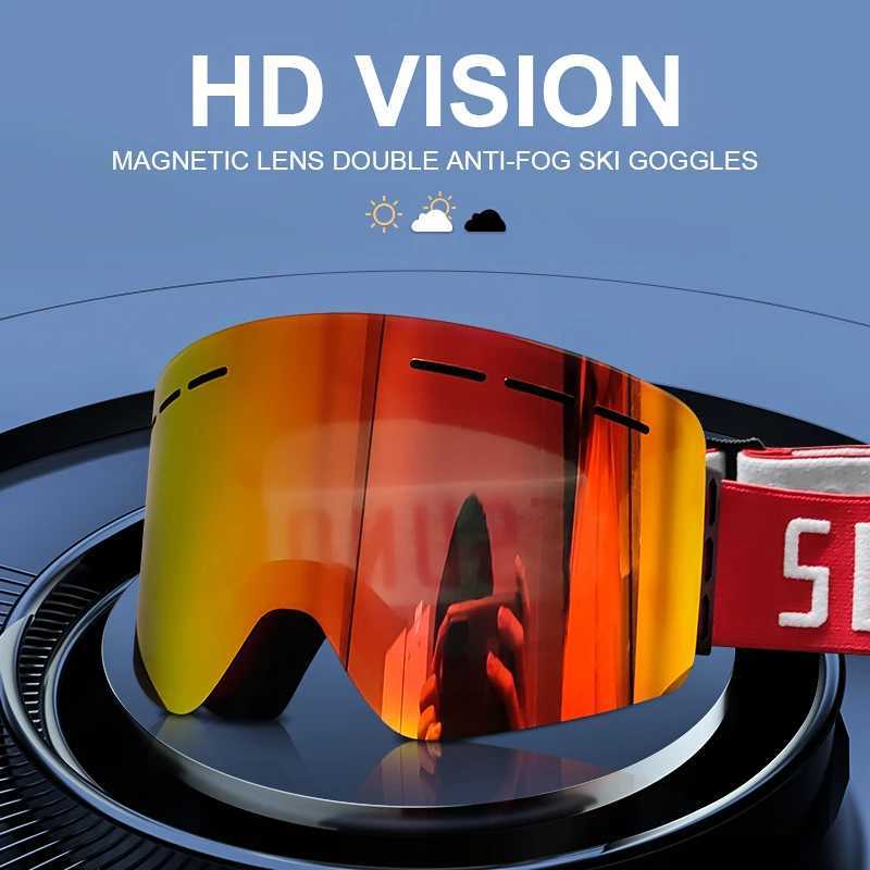 Magnetic Ski Goggles Professional Winter Ski Goggles Double layered Lens Anti fog UV400 Mens Ski Goggles CL241010