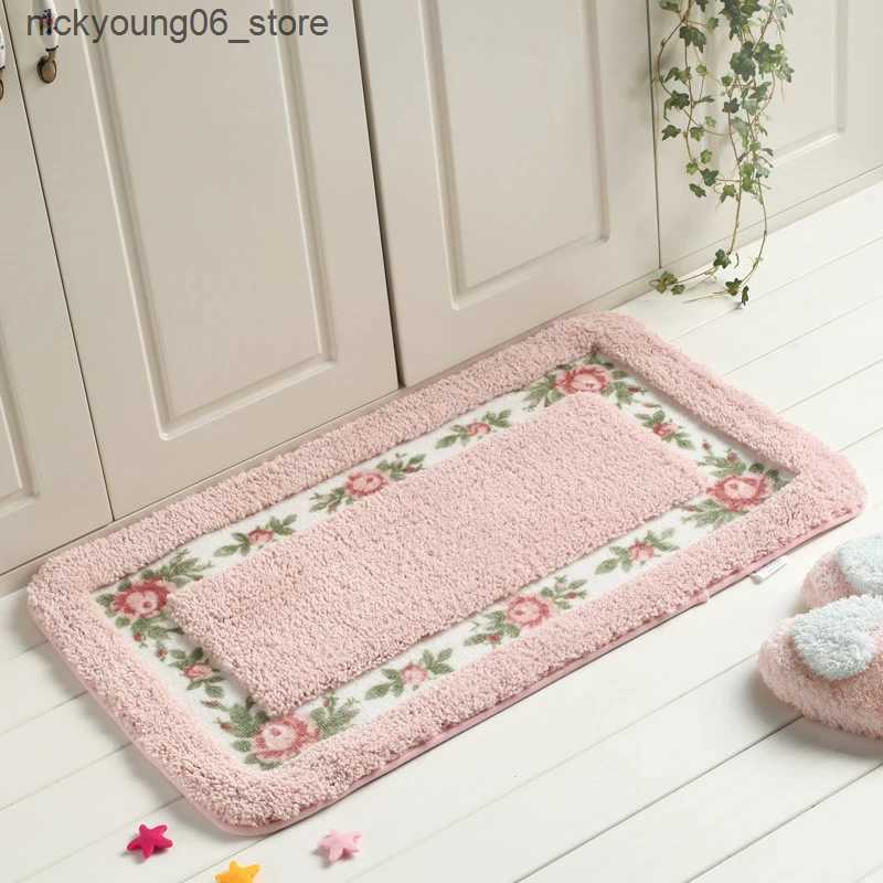 Non-Slip Bath Mats Pastoral Style Bath Mat Multi -Sizes Bathroom Kitchen Carpets Set Anti-Slip Doormat Shower Room Toilet Rugs Floor Area Decor Pad L2