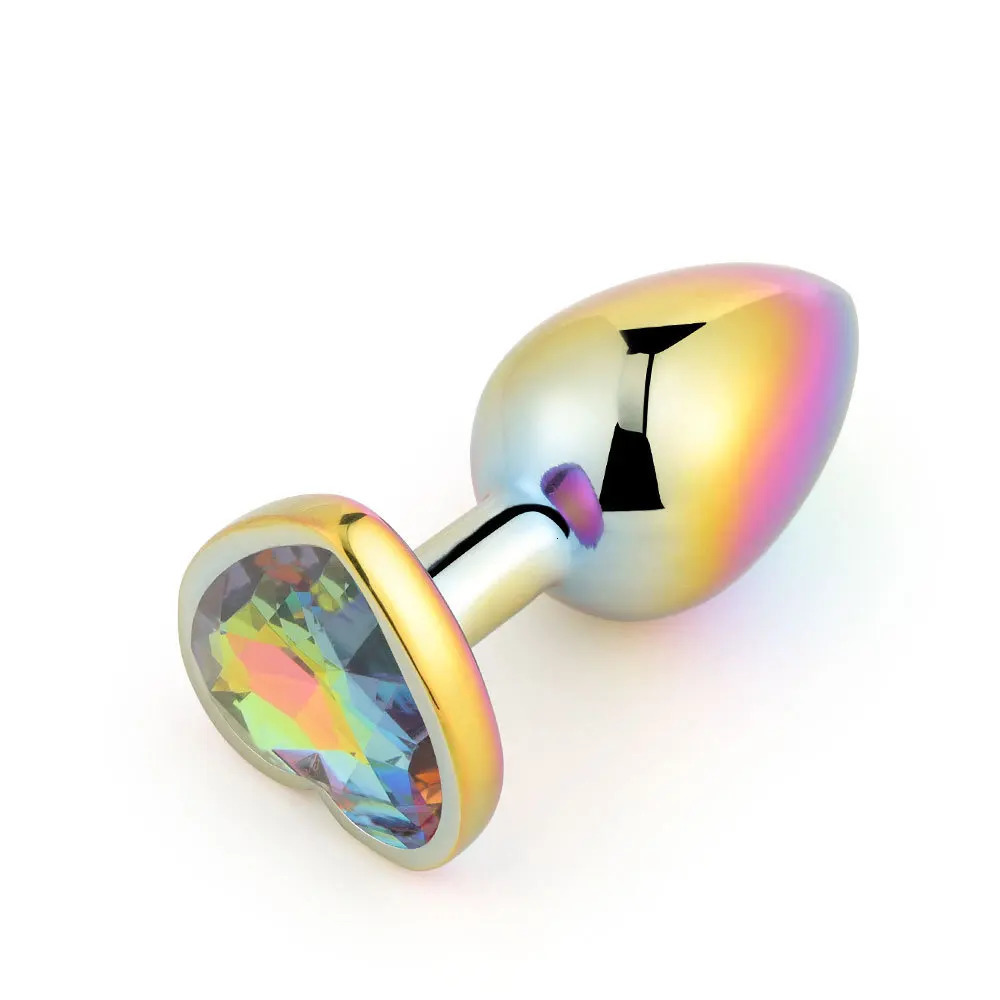 1PC Colorful Heart-shaped SM Metal Anal Plug Fetish Toys for Adult Anal Expanse Kit Stainless Steel Plug Adult Sex Toy 3 Size 241010