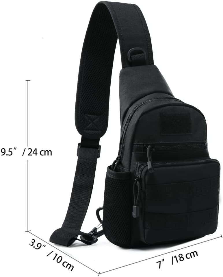 NuCamper Tactical Bag Pack, Military Molle EDC Rover Shoulder Sg Backpack Sports Bags for Men Range,Hunting,Travel,Hiking (Black)