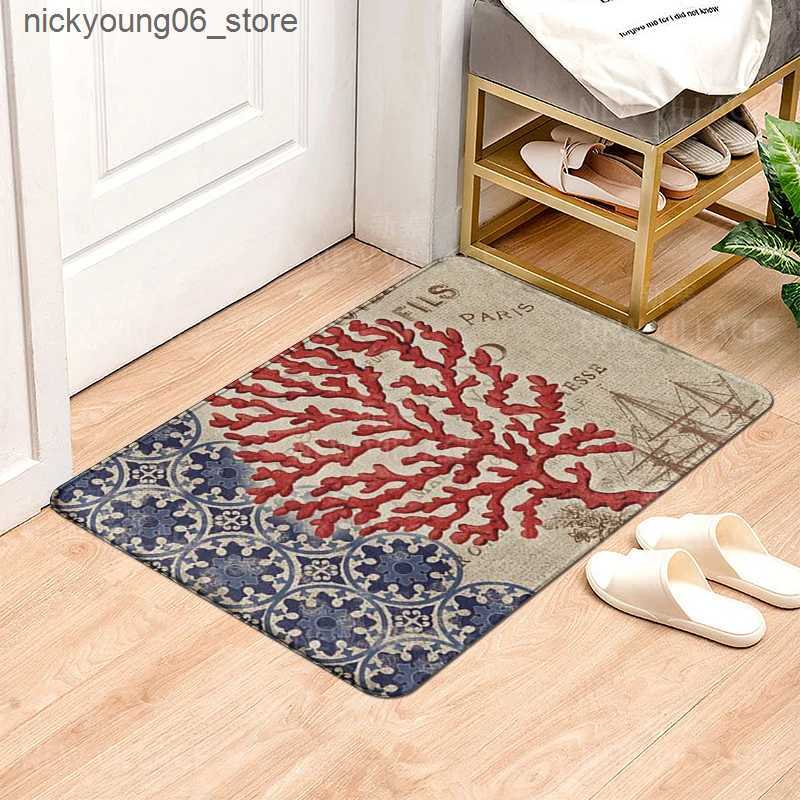 Non-Slip Bath Mats Hawaiian style non slip shower mat bathroom carpet home decoration floor mat kitchen bedroom living room soft absorbing door mat L2